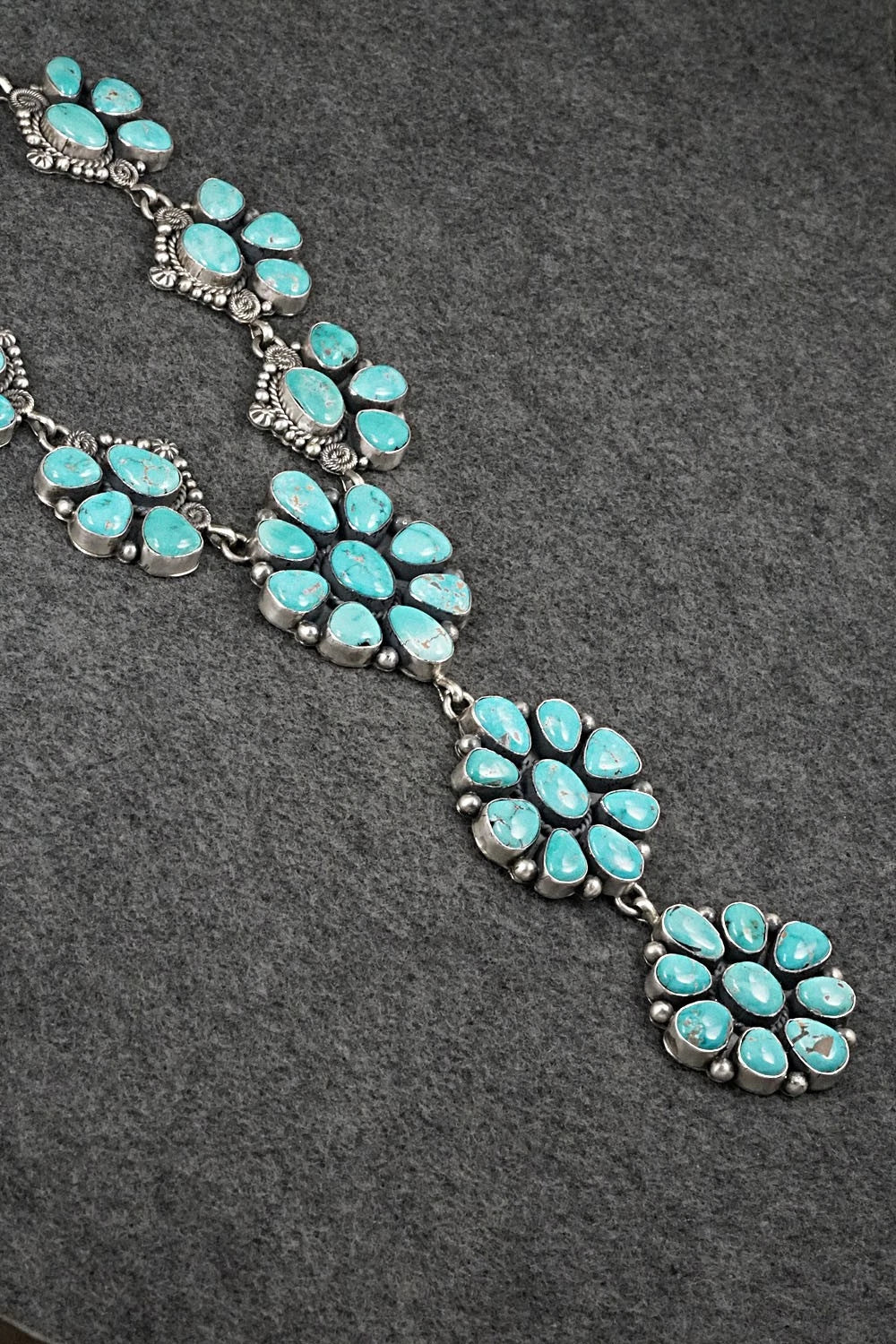 Turquoise & Sterling Silver Necklace and Earrings Set - Rosita Calladitto