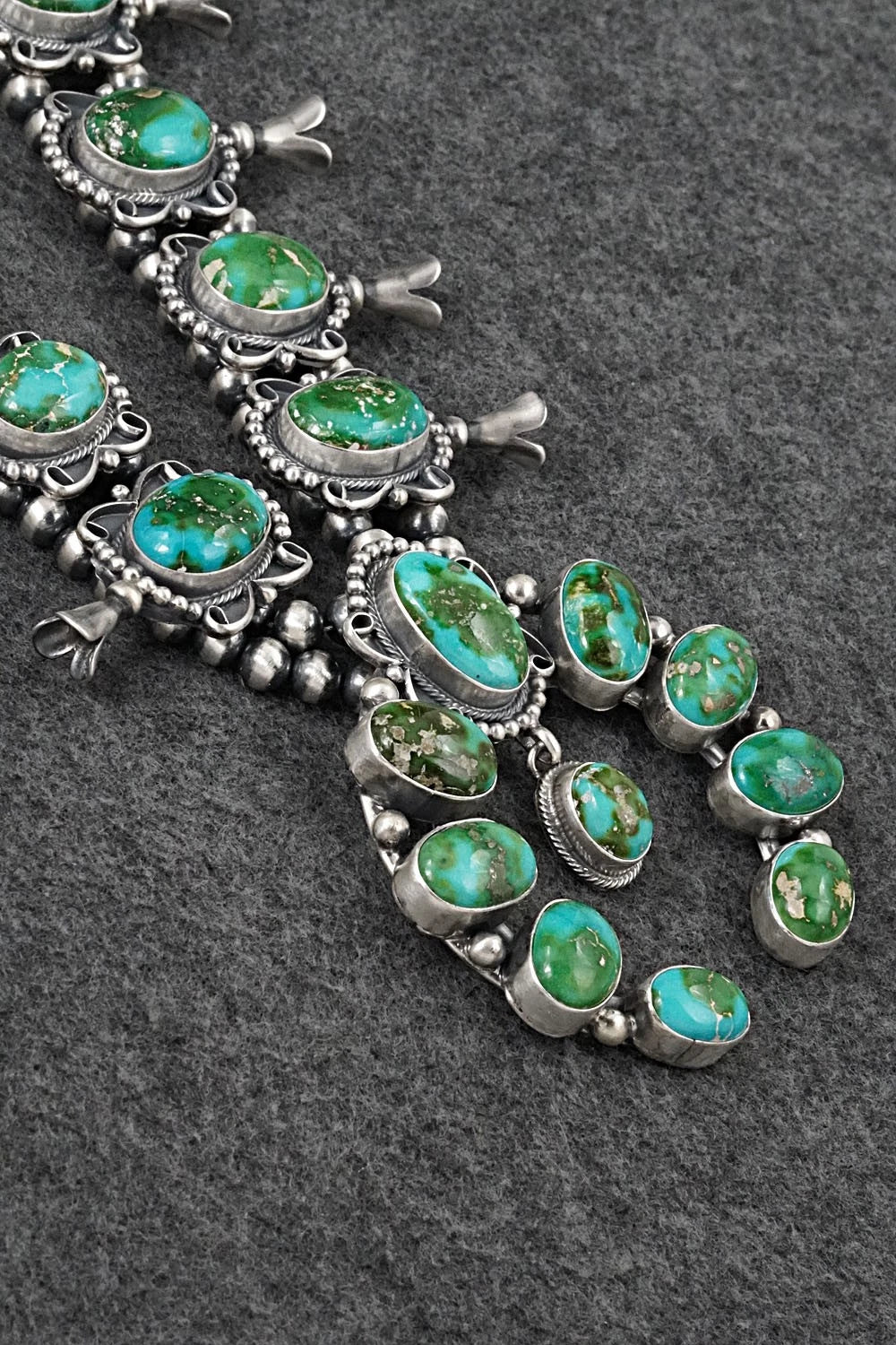 Turquoise & Sterling Silver Squash Blossom Set - Darrin Livingston