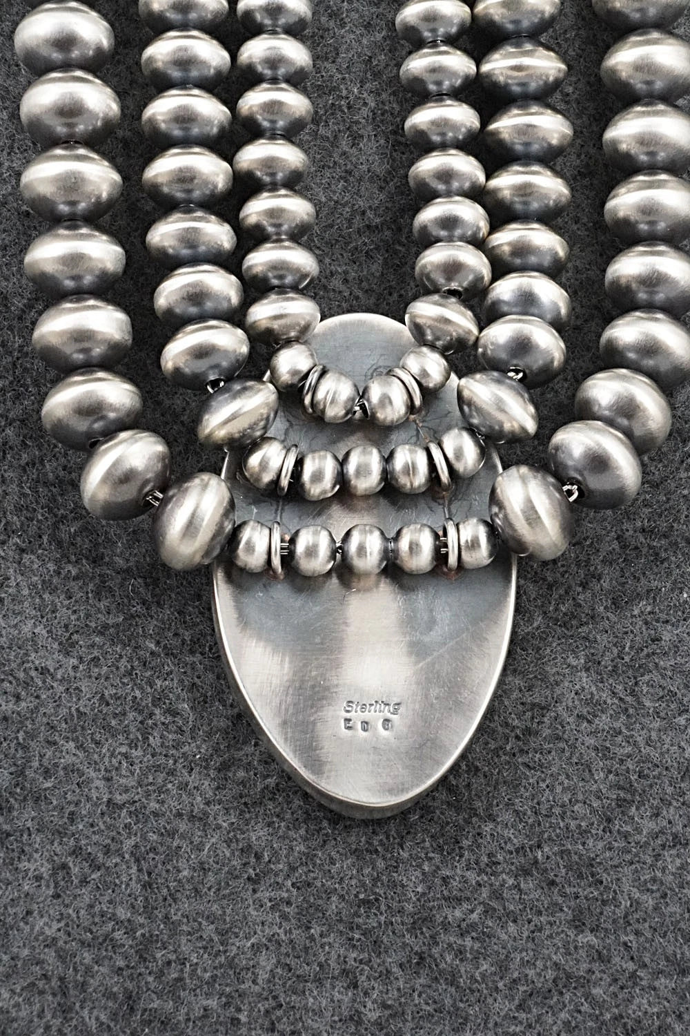 White Buffalo & Sterling Silver Navajo Pearl Necklace - Gruber & Halwood