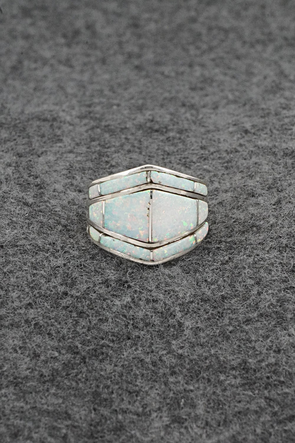 Opalite & Sterling Silver Ring - Andrew Enrico - Size 8