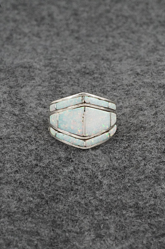 Opalite & Sterling Silver Ring - Andrew Enrico - Size 8