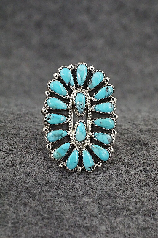 Turquoise & Sterling Silver Ring - Zeita Begay - Size 7.5