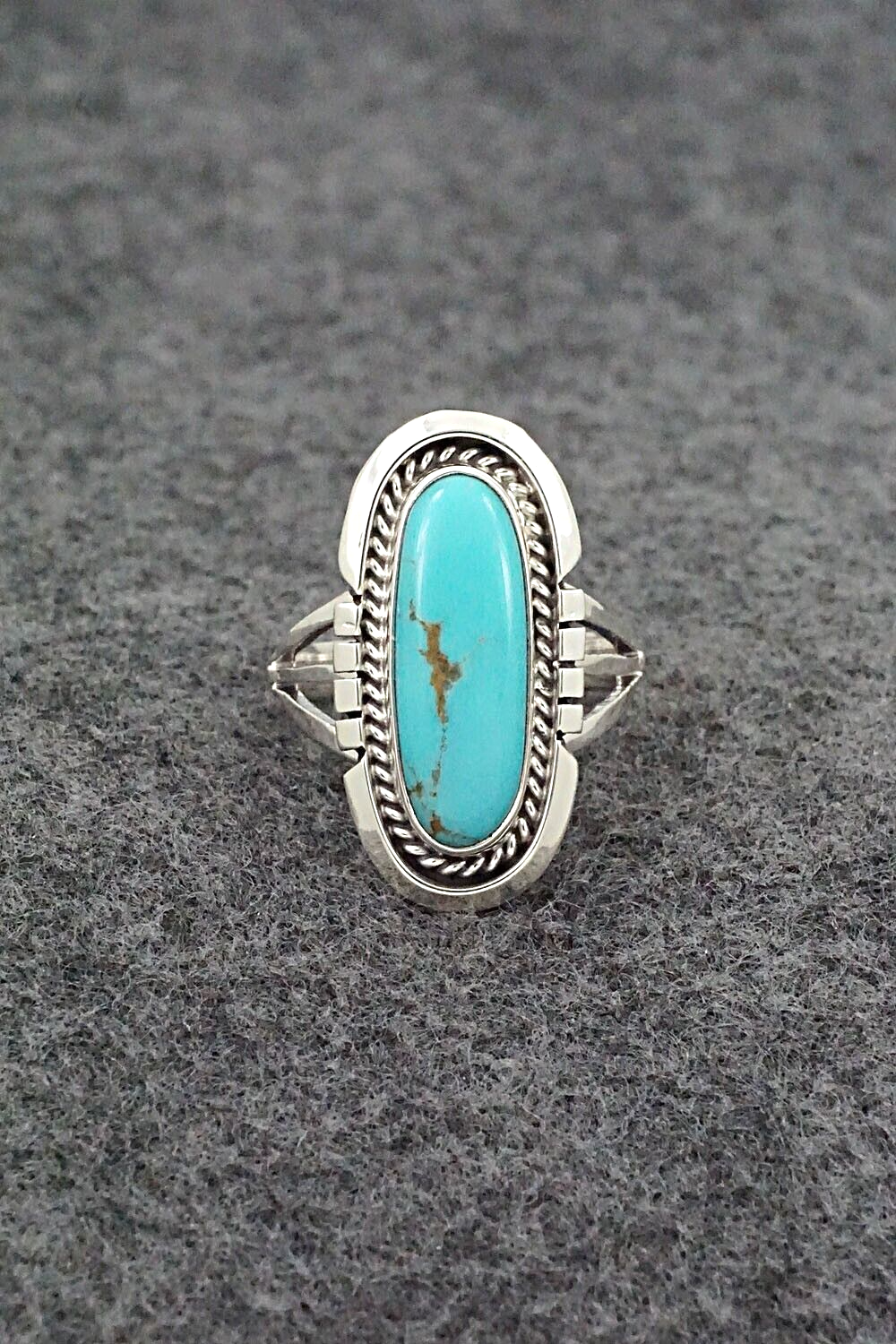 Turquoise & Sterling Silver Ring - Samuel Yellowhair - Size 6.75