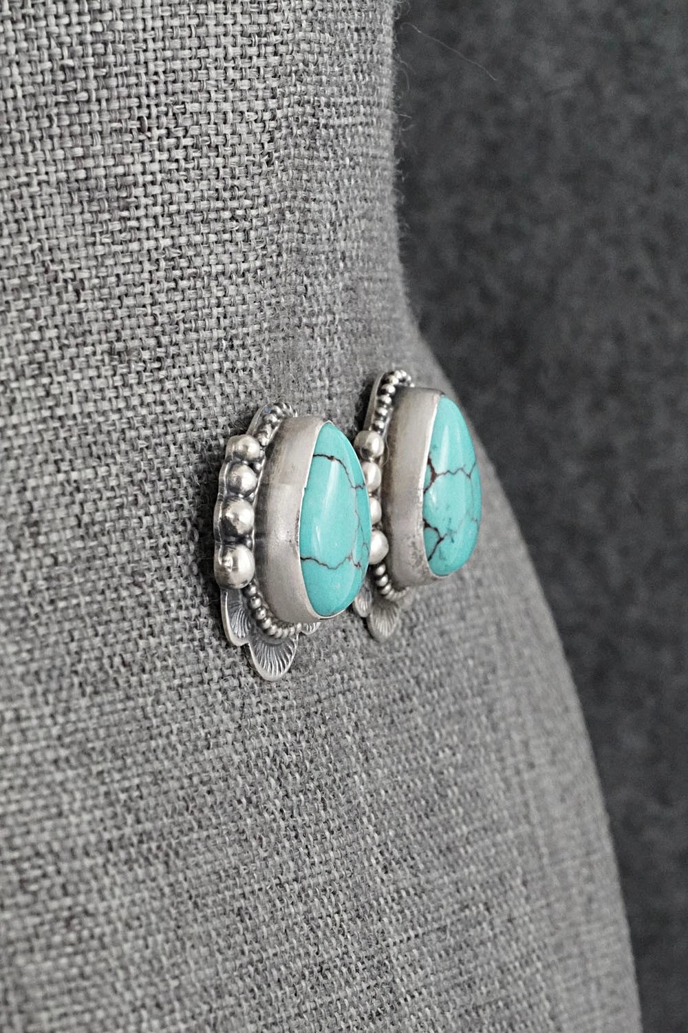 Turquoise & Sterling Silver Earrings - Bobby Johnson