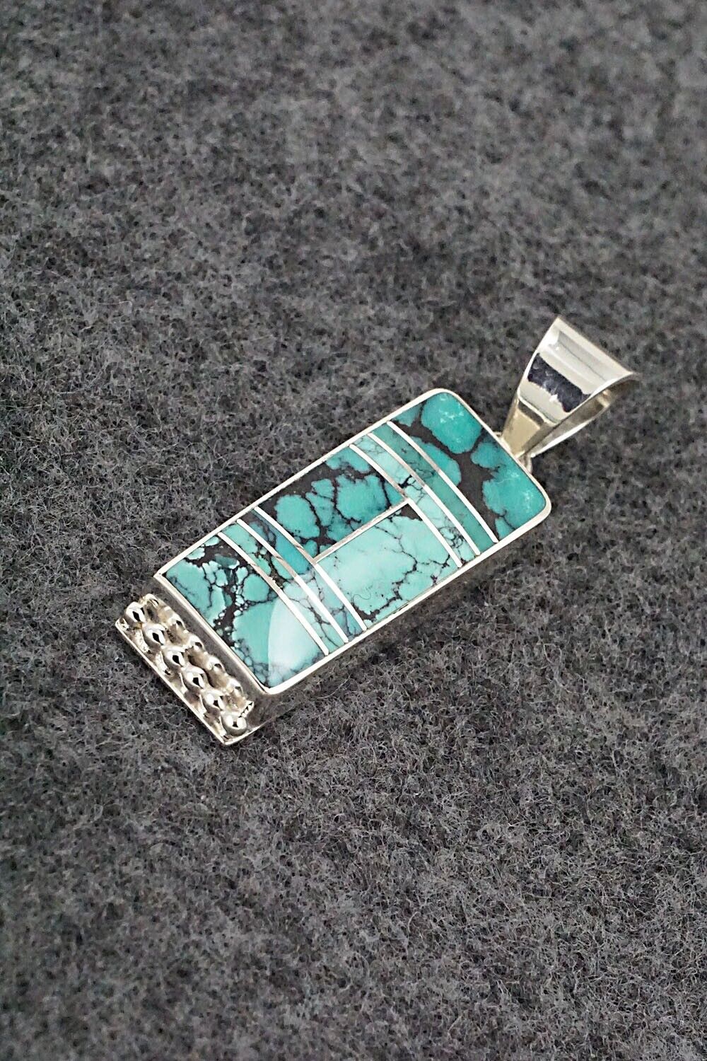 Turquoise & Sterling Silver Pendant - Curtis Manygoats