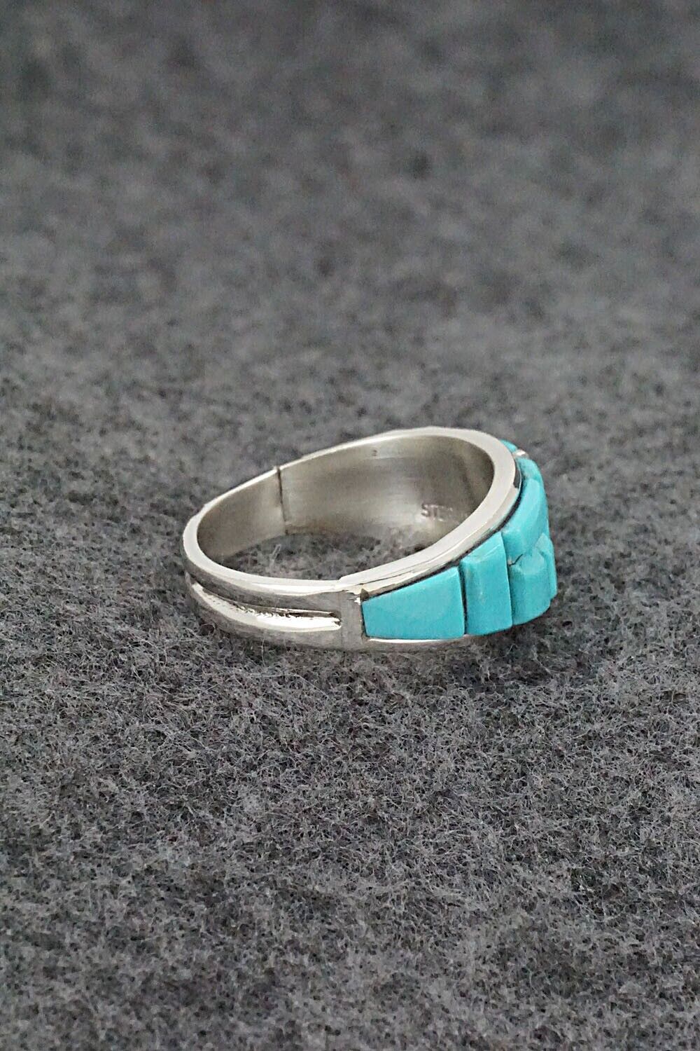 Turquoise & Sterling Silver Ring - Edison Yazzie - Size 9.75