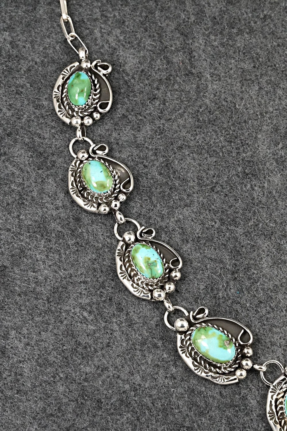 Turquoise & Sterling Silver Necklace and Earrings Set - Phil Nez