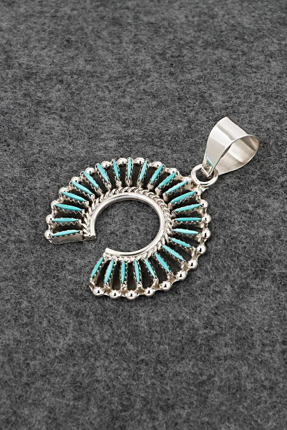 Turquoise & Sterling Silver Pendant - Roland Francisco