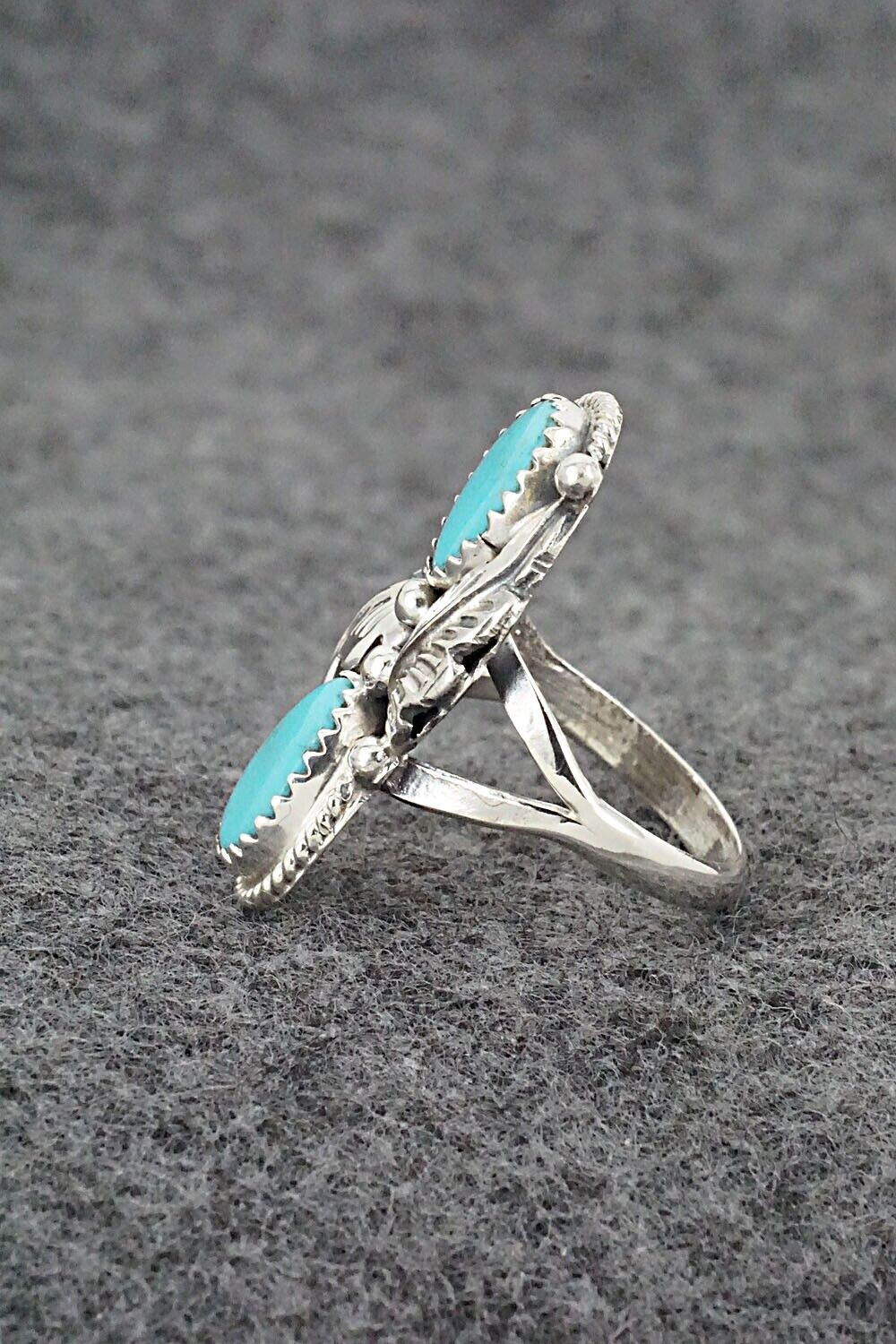 Turquoise & Sterling Silver Ring - Jerryson Henio - Size 6.5