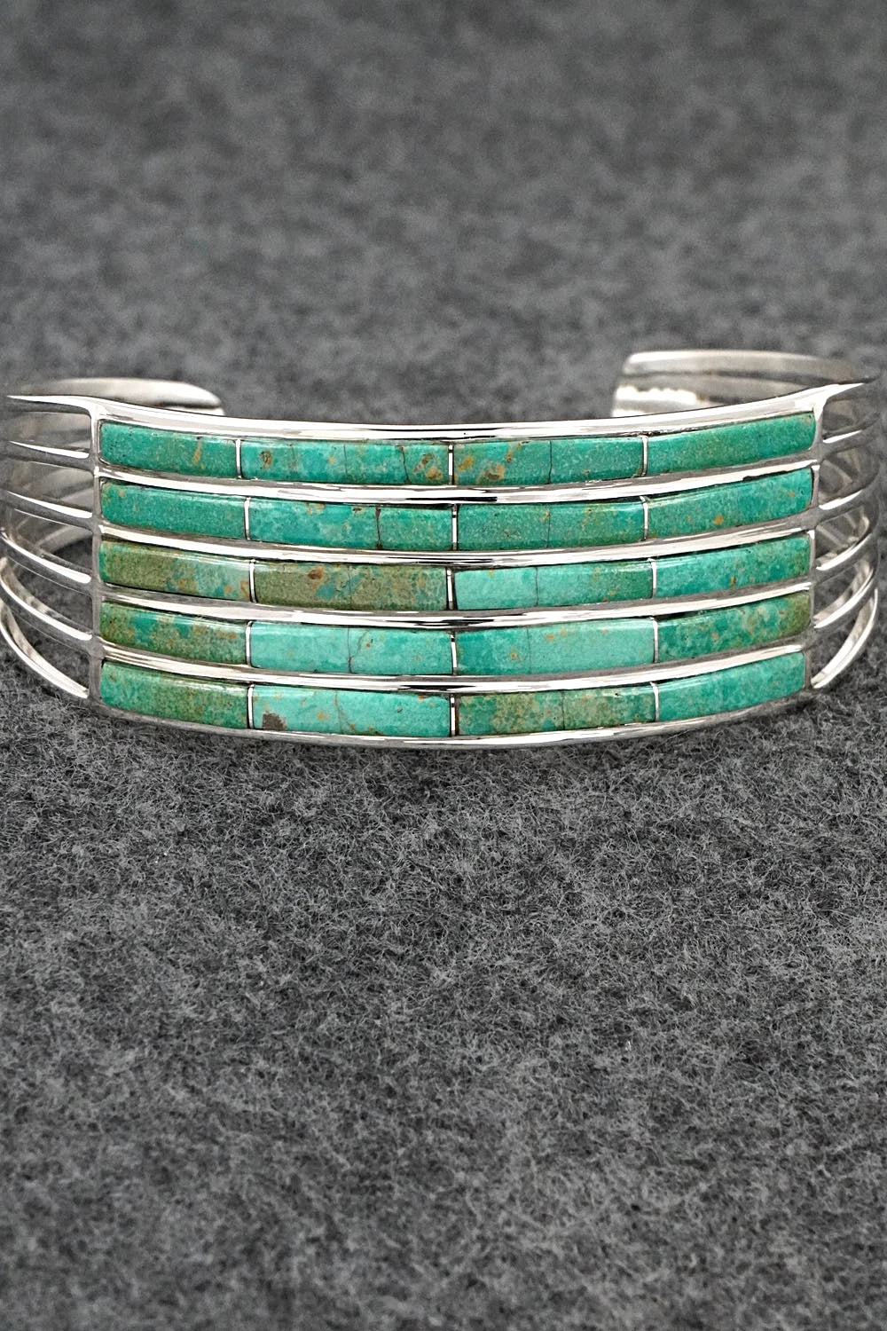 Turquoise & Sterling Silver Inlay Bracelet - Jamie Johnson