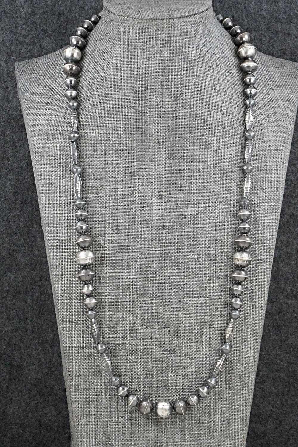 Sterling Silver Navajo Pearl Necklace 24" - Vintage