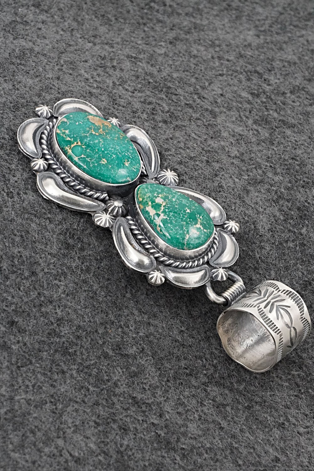 Turquoise & Sterling Silver Pendant - Raymond Delgarito