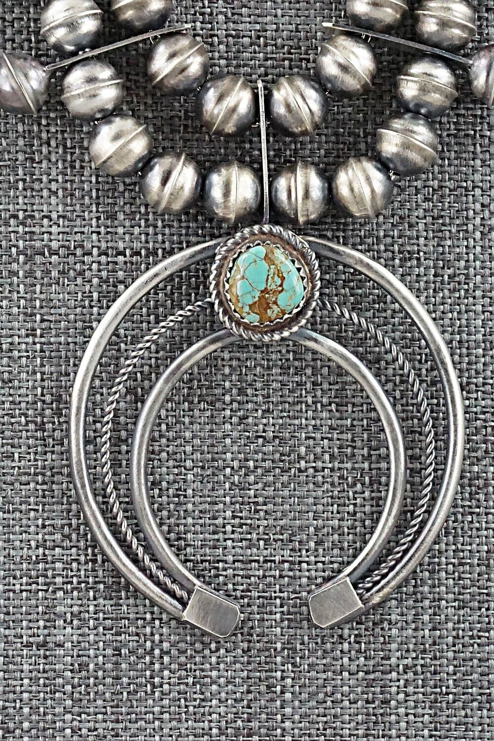 Turquoise & Sterling Silver Squash Blossom Set - Phil Garcia