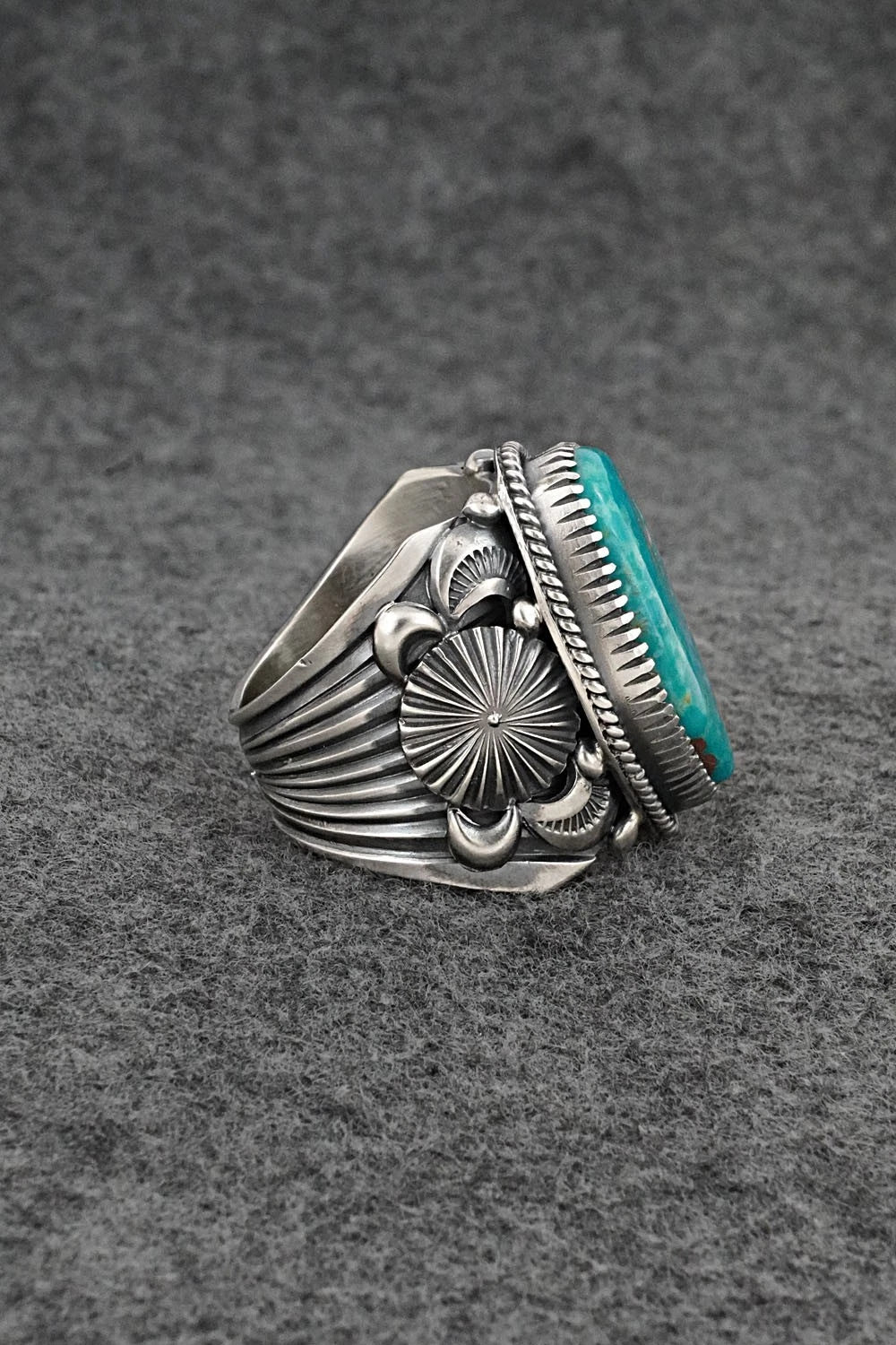 Turquoise & Sterling Silver Ring - Delbert Gordon - Size 13