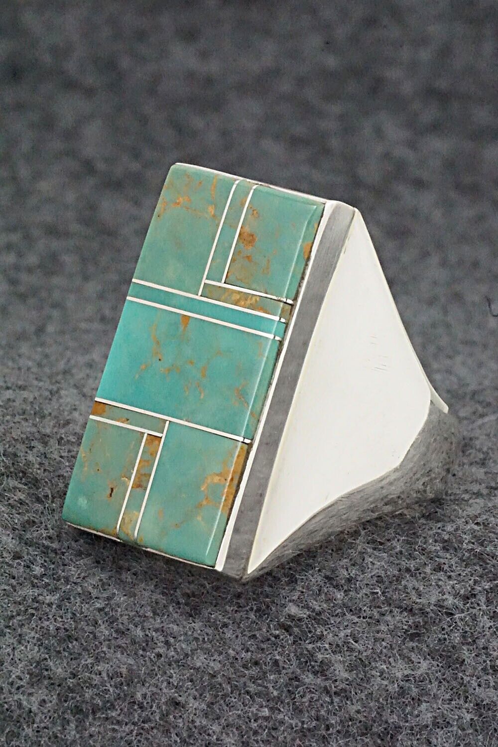 Turquoise & Sterling Silver Ring - Wilbert Gray - Size 14