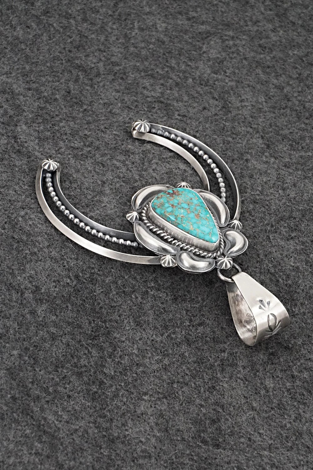 Turquoise & Sterling Silver Naja Pendant - Raymond Delgarito