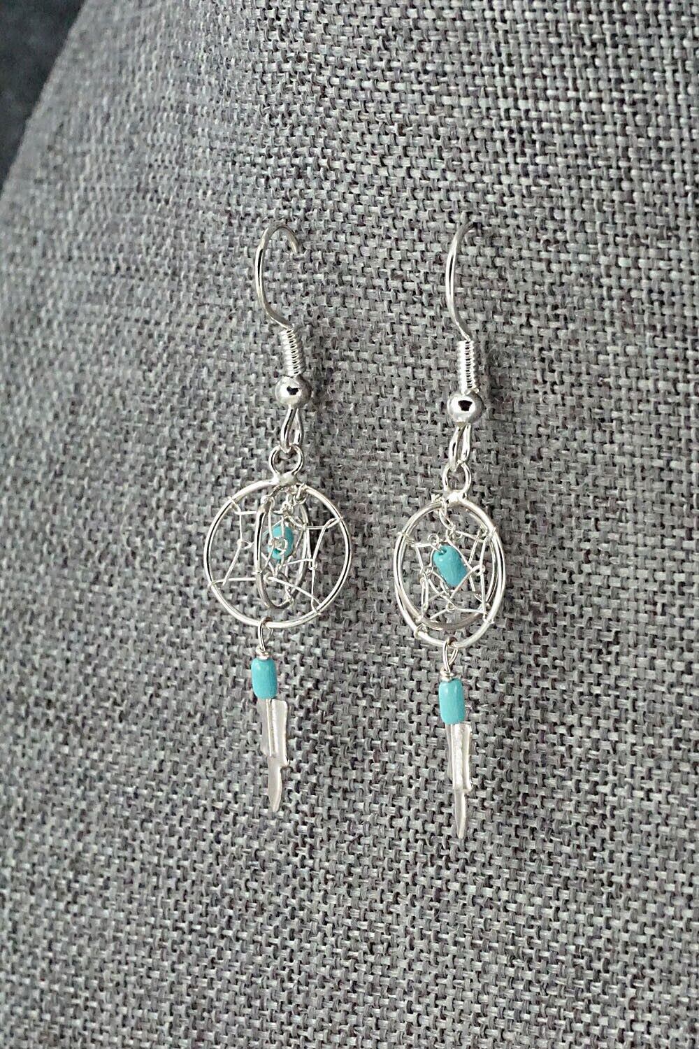 Turquoise & Sterling Silver Earrings - Lena Platero