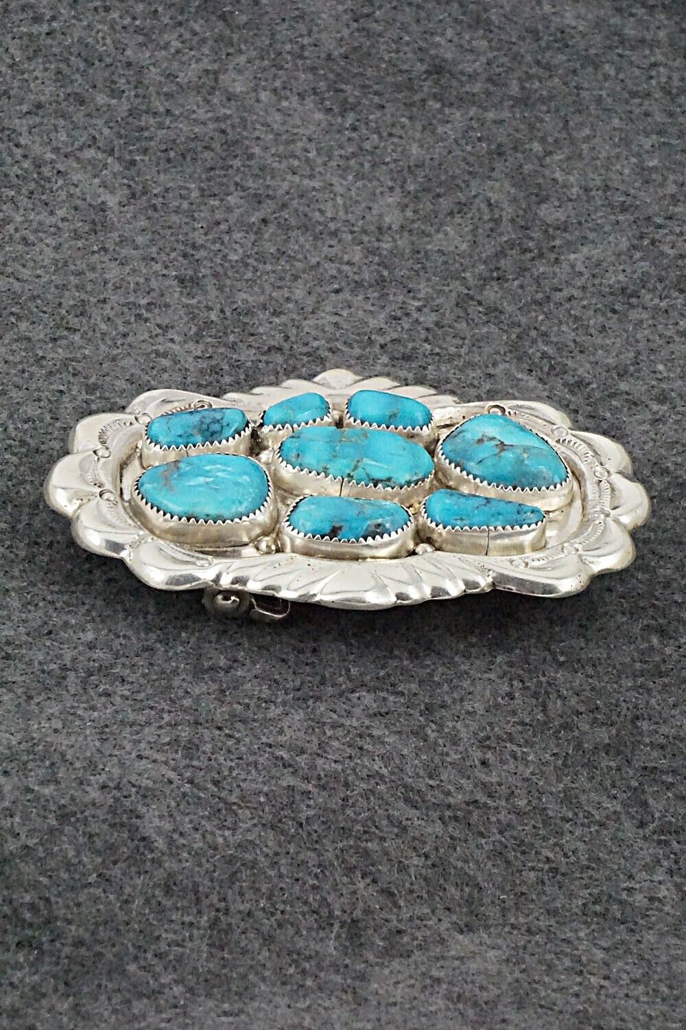 Turquoise & Sterling Silver Belt Buckle - George Leekity