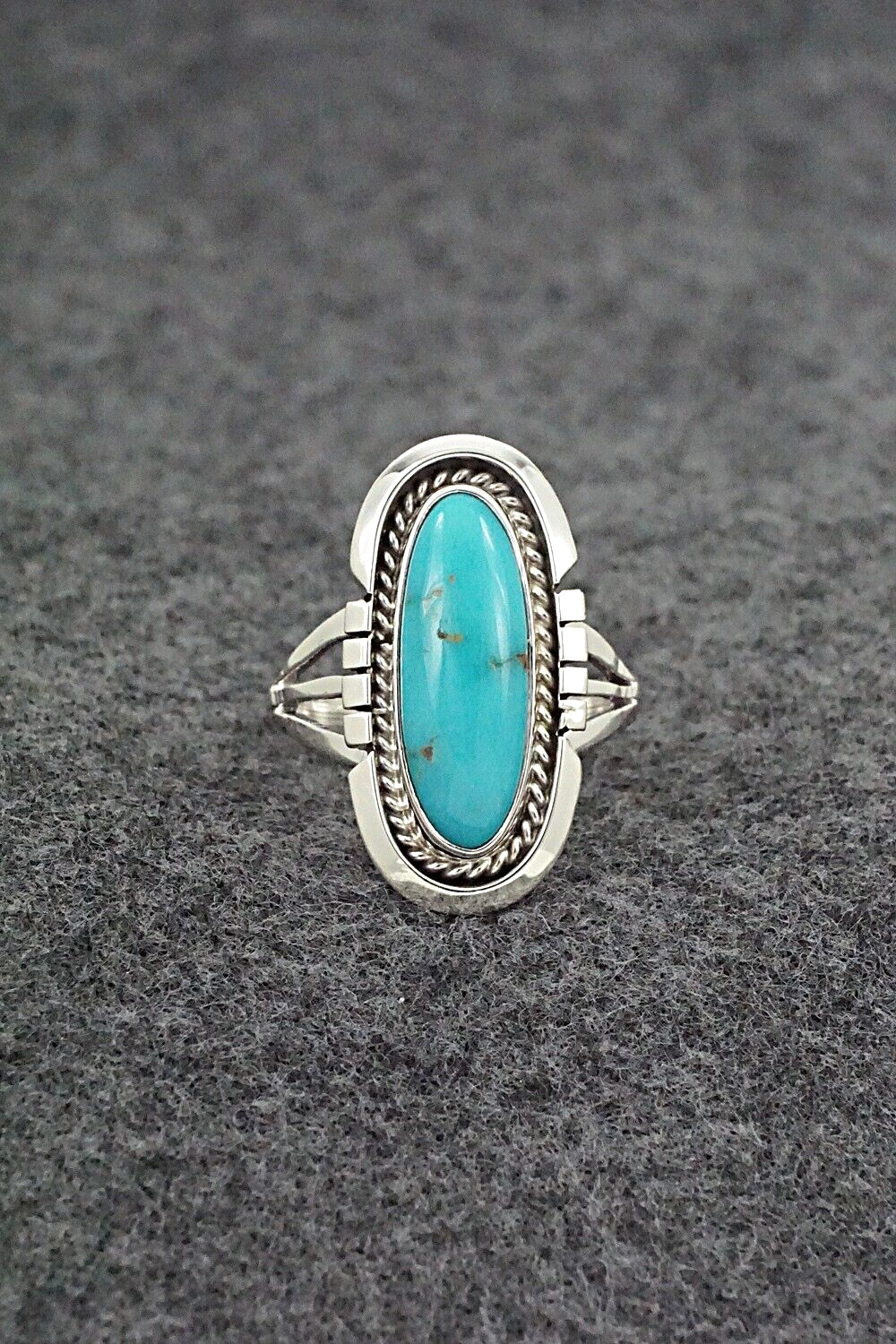 Turquoise & Sterling Silver Ring - Samuel Yellowhair - Size 7.75