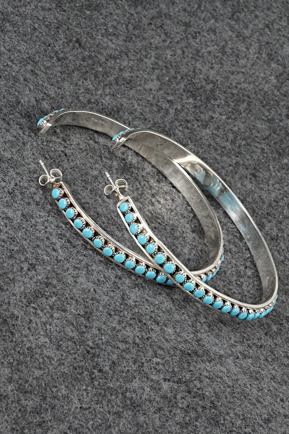 Turquoise & Sterling Silver Earrings - Lois Tzuni
