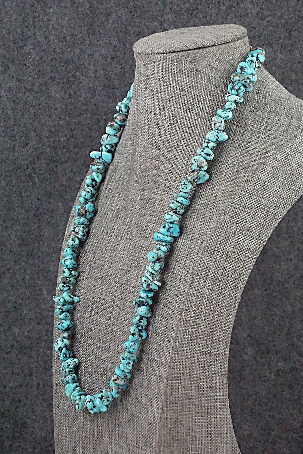 Turquoise & Sterling Silver Necklace 22" - Louise Joe