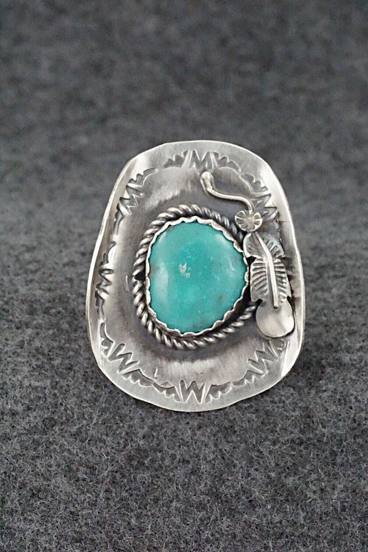 Turquoise & Sterling Silver Ring - Tim Yazzie - Size 7.75