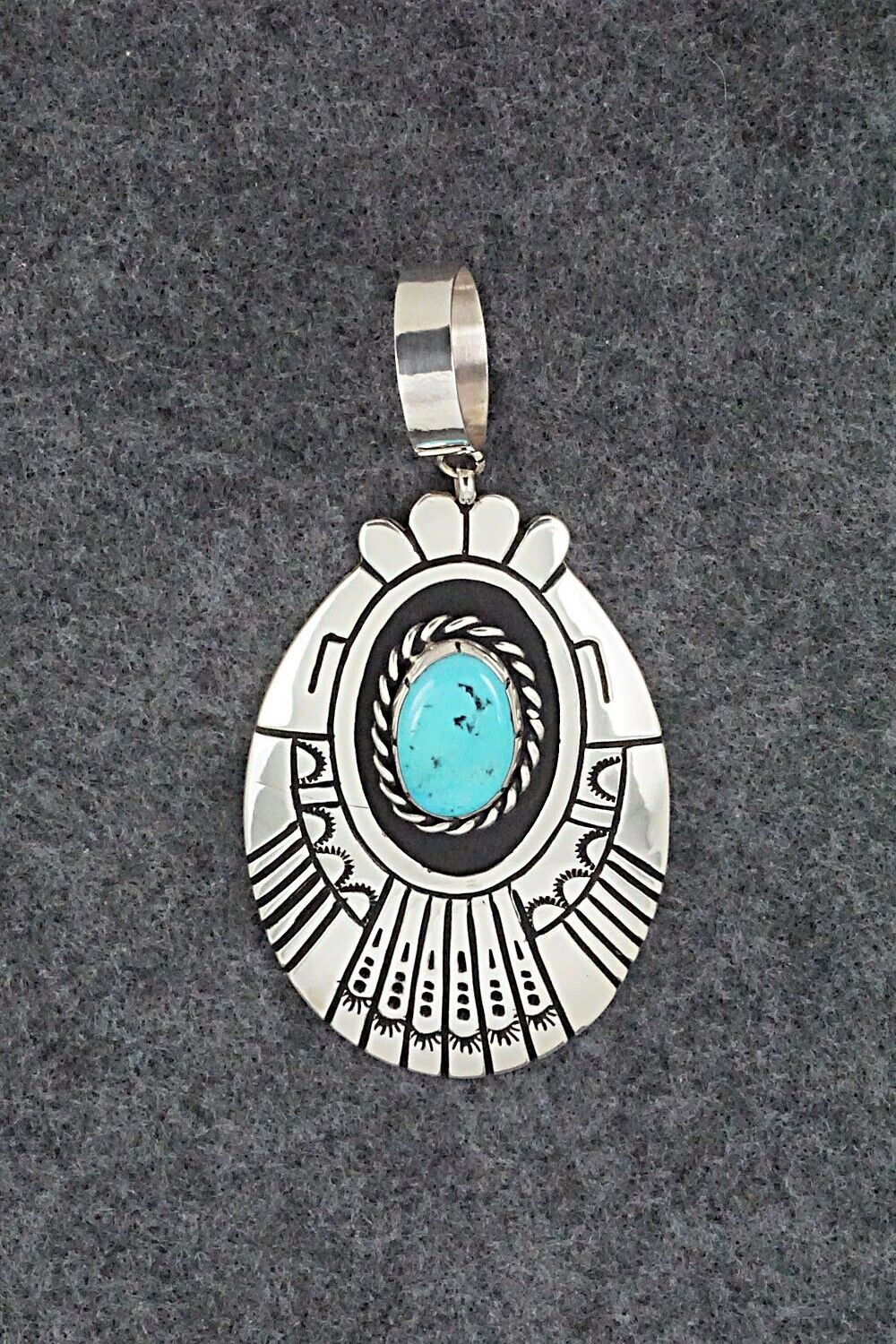 Turquoise & Sterling Silver Pendant - Rosita Singer