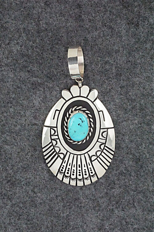 Turquoise & Sterling Silver Pendant - Rosita Singer