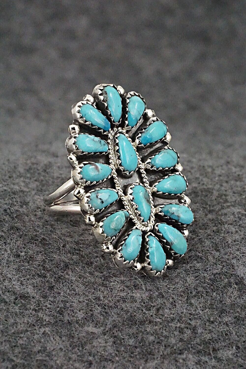 Turquoise & Sterling Silver Ring - Zeita Begay - Size 7.5