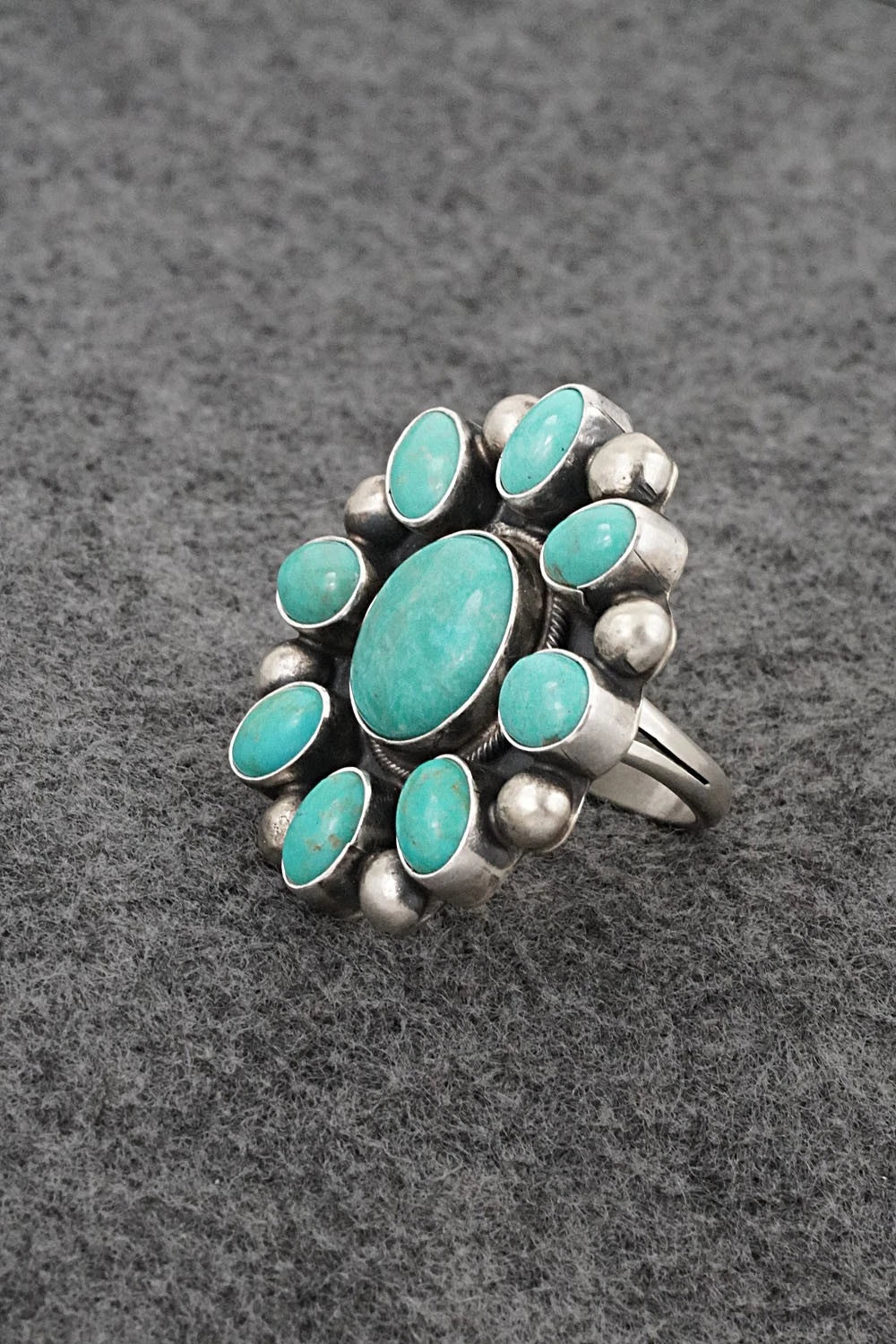 Turquoise & Sterling Silver Ring - Kathleen Livingston - Size Adjustable