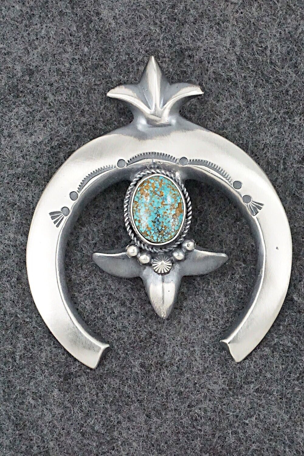 Turquoise & Sterling Silver Pendant - Harrison Bitsue