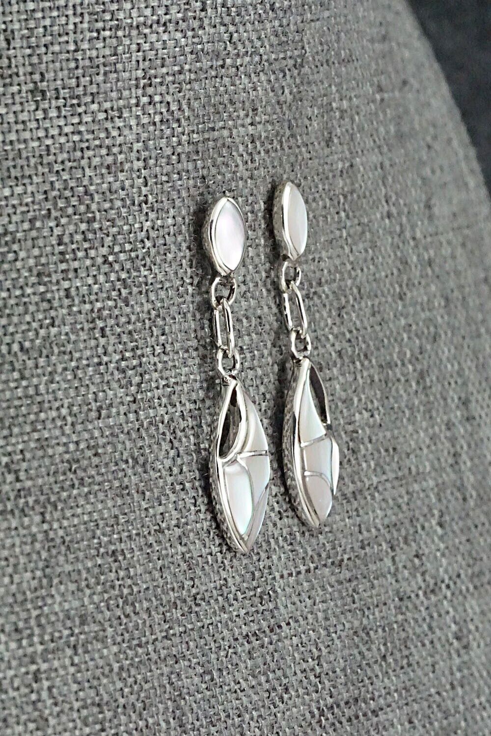 Mother of Pearl & Sterling Silver Inlay Earrings - Faye Leekya