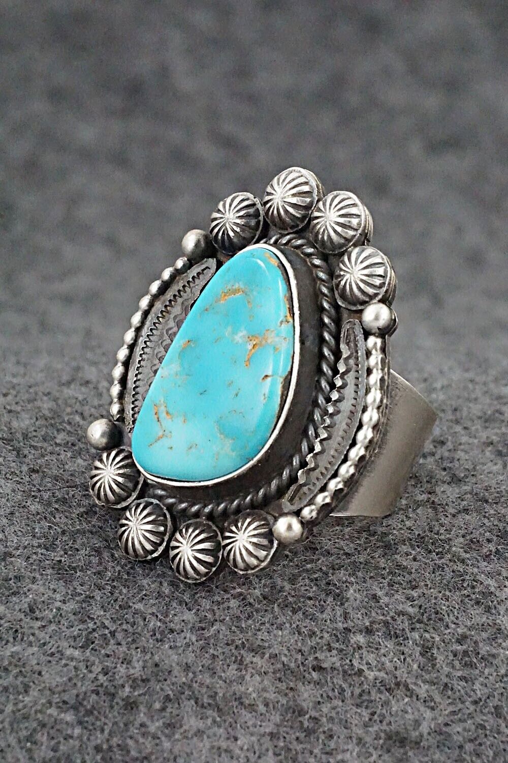 Turquoise & Sterling Silver Ring - Rosita Calladitto - Size 9