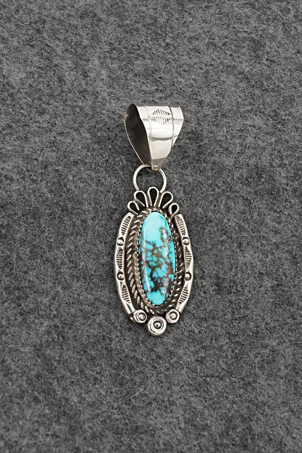 Turquoise & Sterling Silver Pendant - Phil Nez