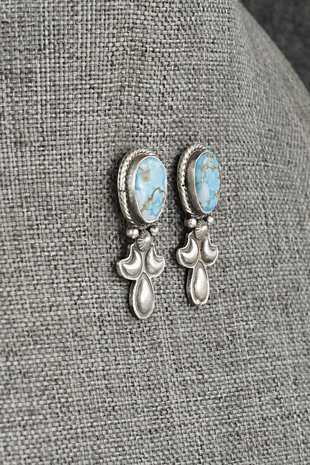 Turquoise & Sterling Silver Squash Blossom Set - Adrienne Gordon
