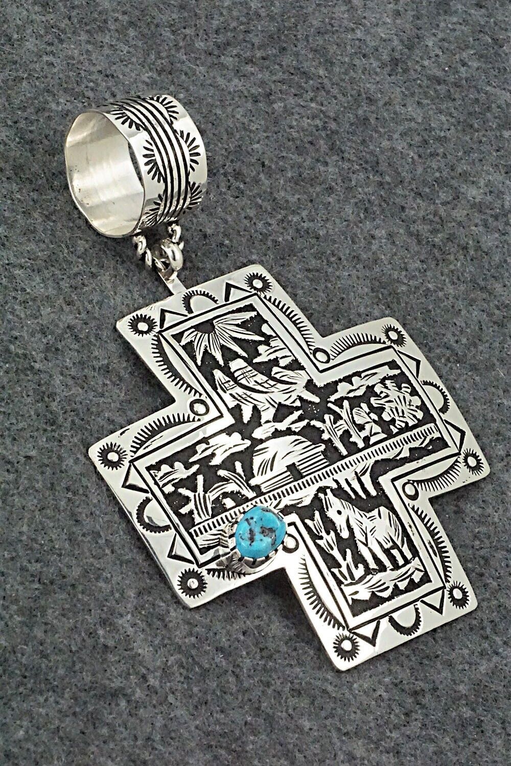Turquoise & Sterling Silver Pendant - Richard Singer