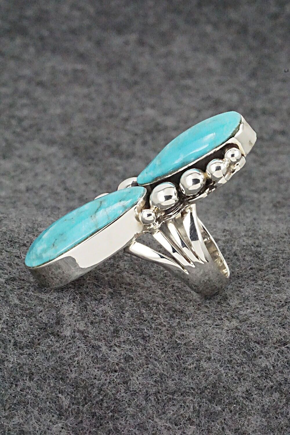 Turquoise and Sterling Silver Ring - Bucky Belin - Size 6.75