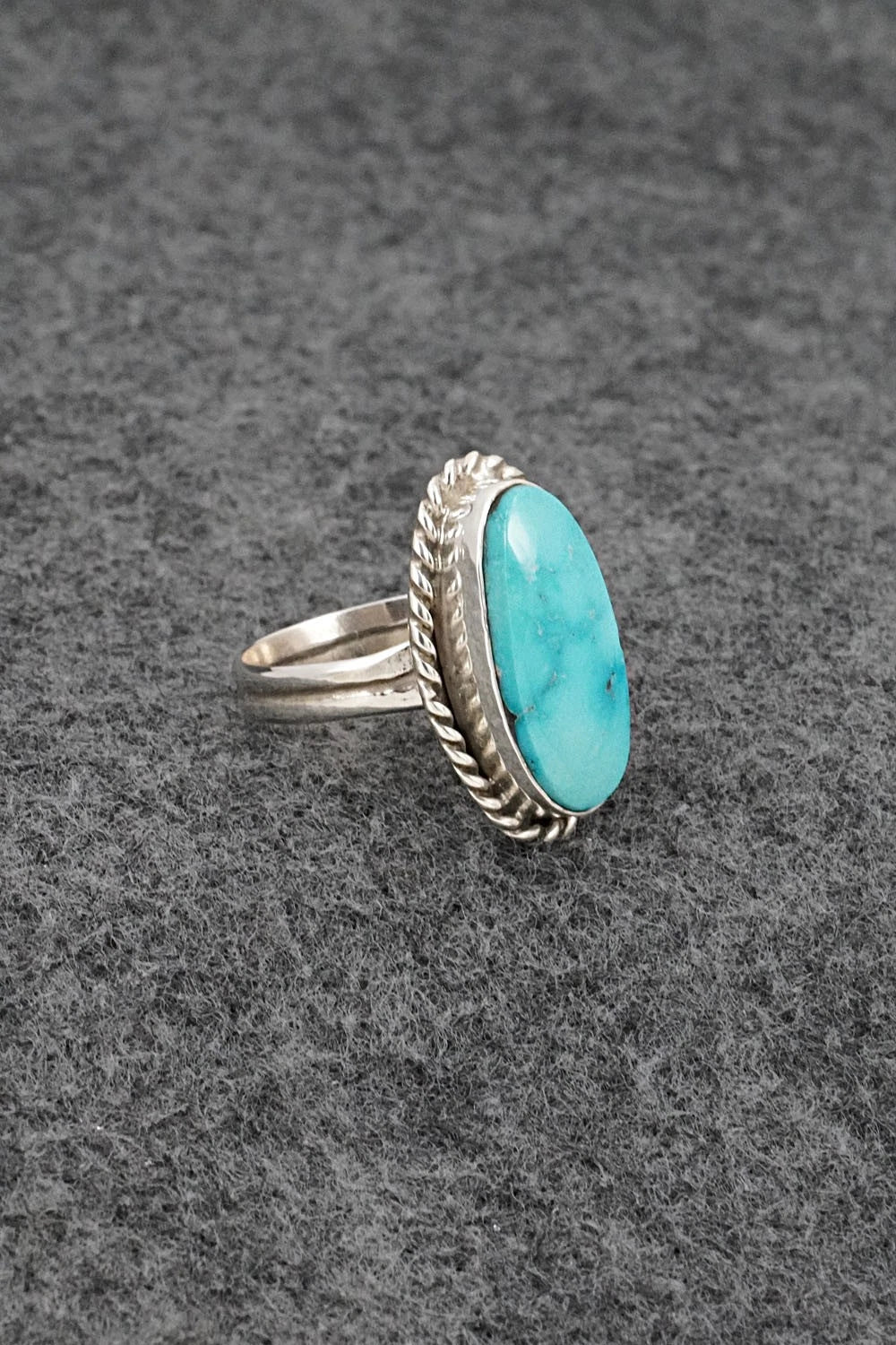 Turquoise & Sterling Silver Ring - Darius Arviso - Size 8.5