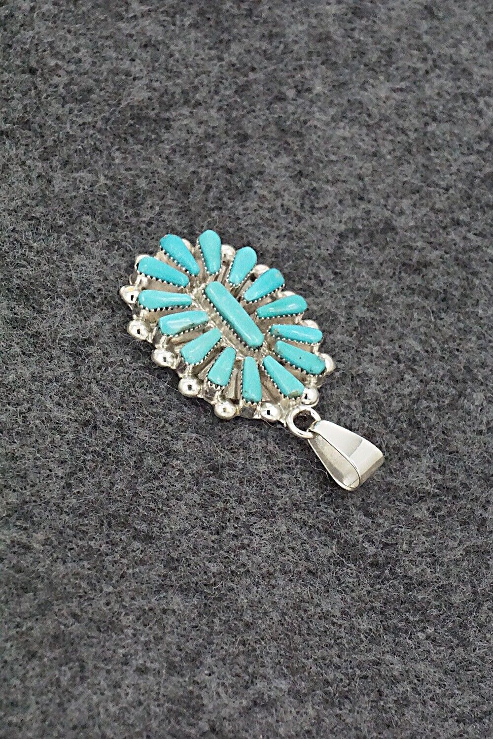 Turquoise & Sterling Silver Pendant - Vera Halusewa