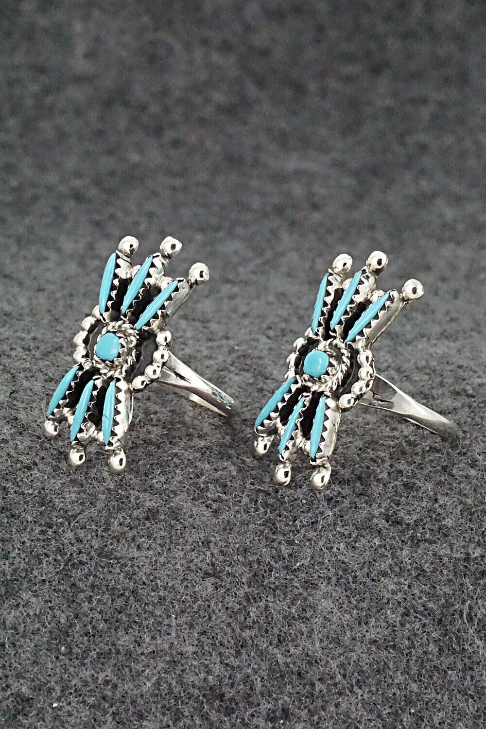 Turquoise & Sterling Silver Squash Blossom Set - Jack Etsate