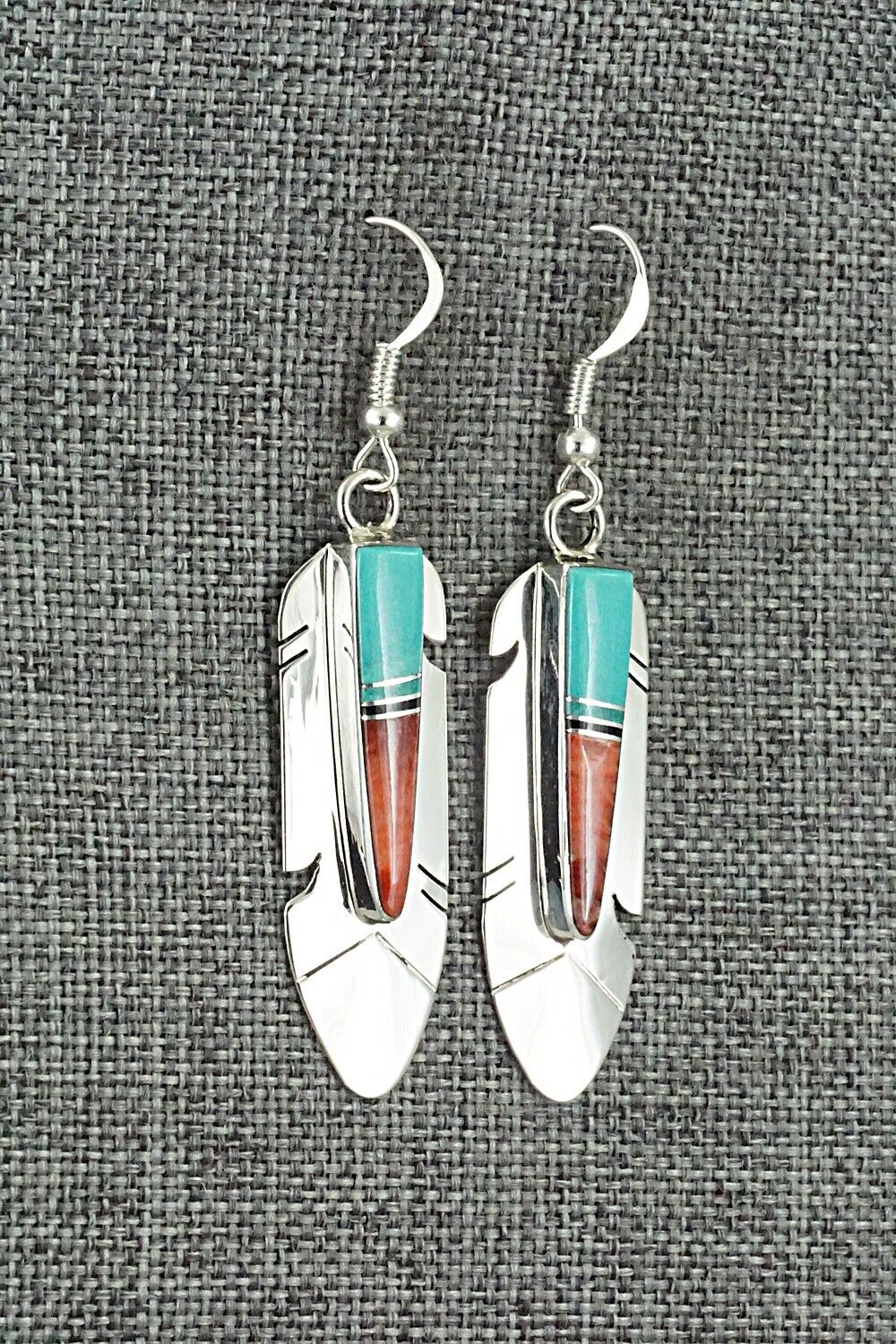 Multi-Stone & Sterling Silver Inlay Earrings - Marilyn Yazzie