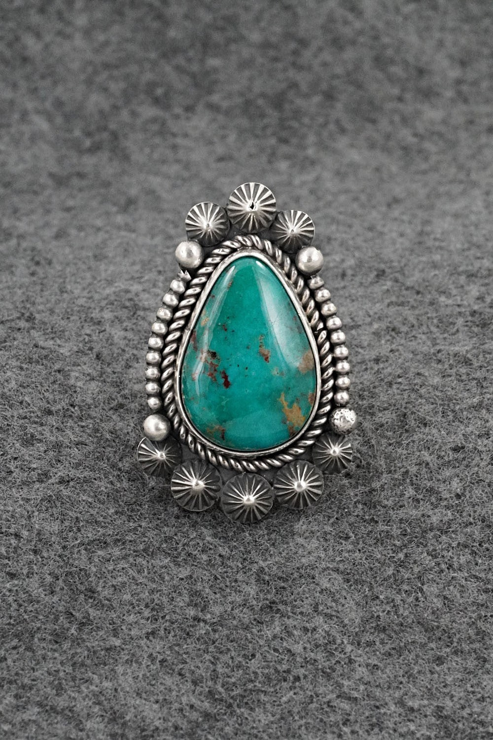 Turquoise & Sterling Silver Ring - Michael Calladitto - Size 8.5