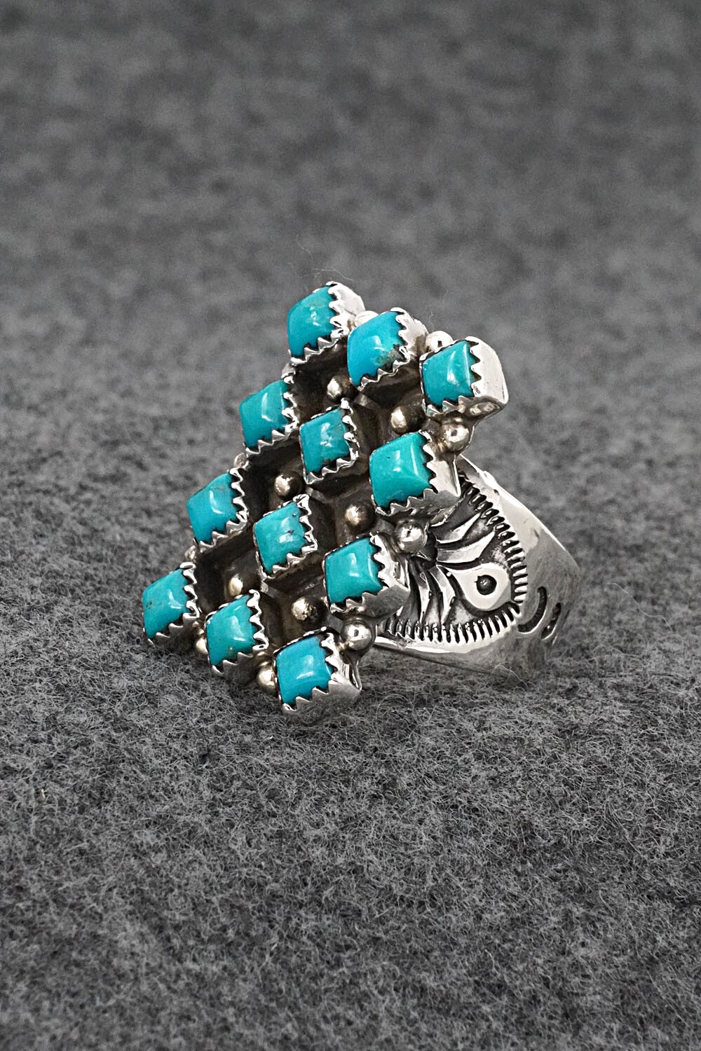 Turquoise & Sterling Silver Ring - Verley Betone - Size 8