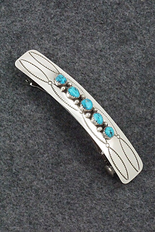 Turquoise & Sterling Silver Hair Barrette - Jolene Begay
