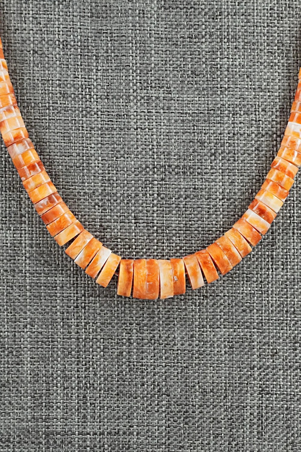 Spiny Oyster & Sterling Silver Necklace 18" - Doreen Jake