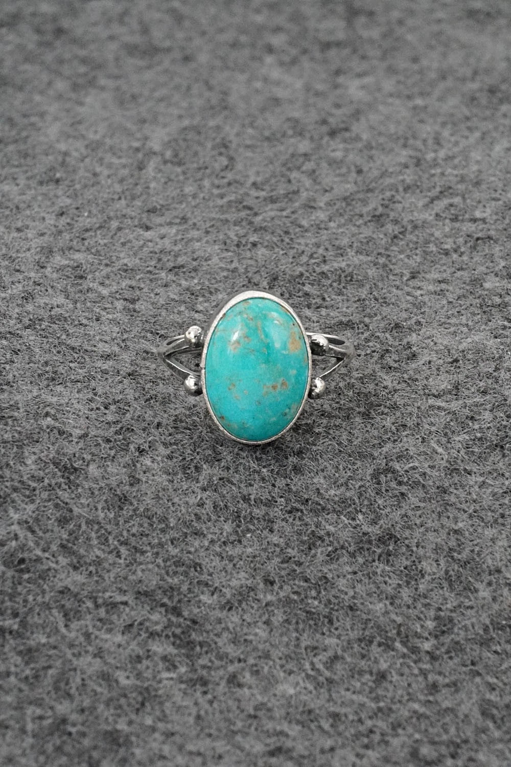 Turquoise and Sterling Silver Ring - Jerryson Henio - Size 7