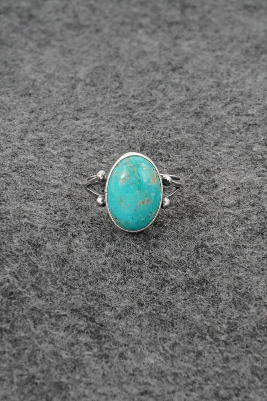 Turquoise and Sterling Silver Ring - Jerryson Henio - Size 7