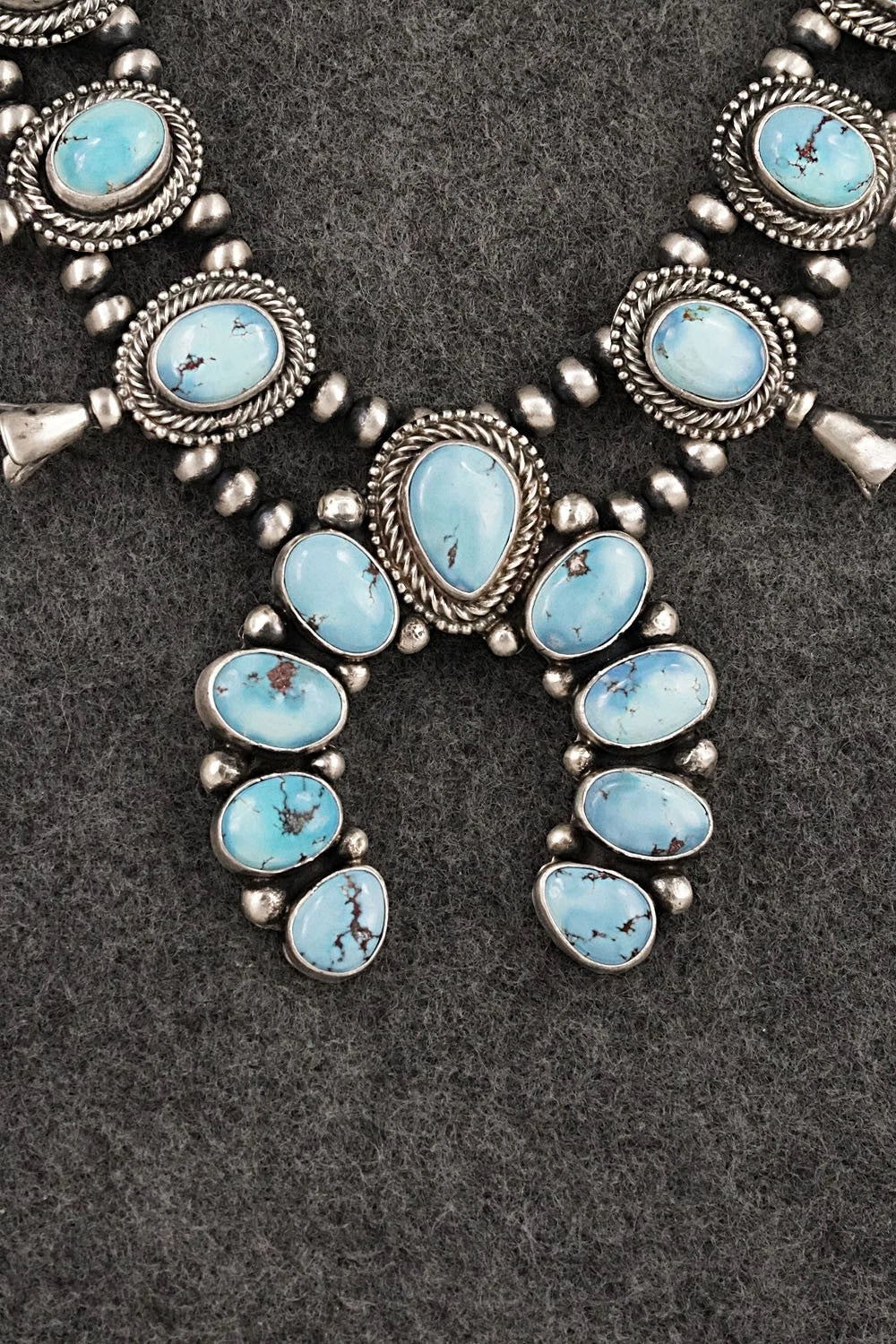 Turquoise & Sterling Silver Squash Blossom Set - Darrin Livingston
