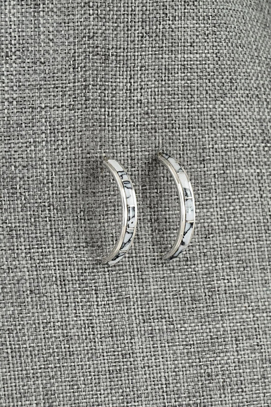 White Buffalo & Sterling Silver Earrings - Nathaniel Johnson