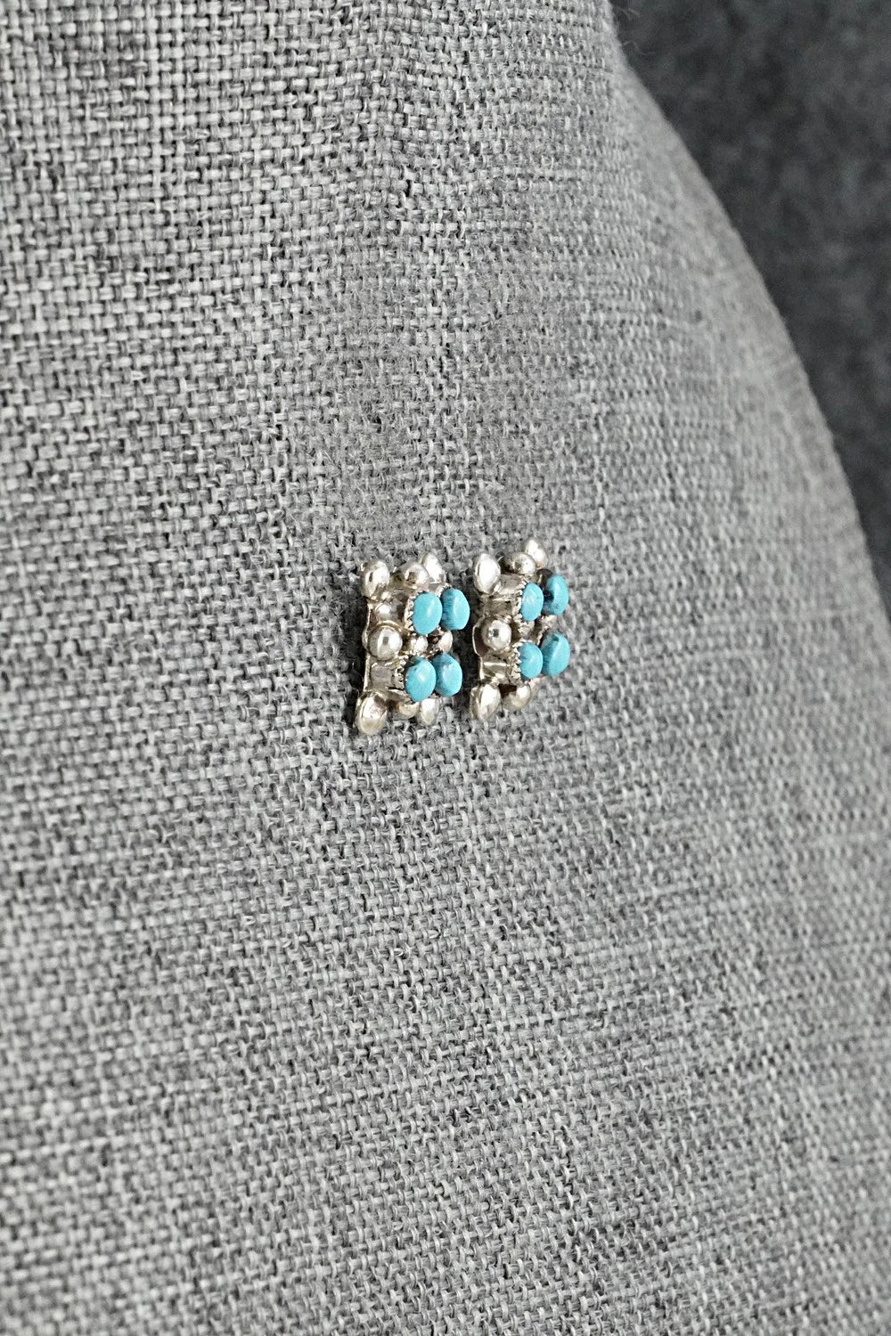 Turquoise & Sterling Silver Earrings - Calvert Lamy